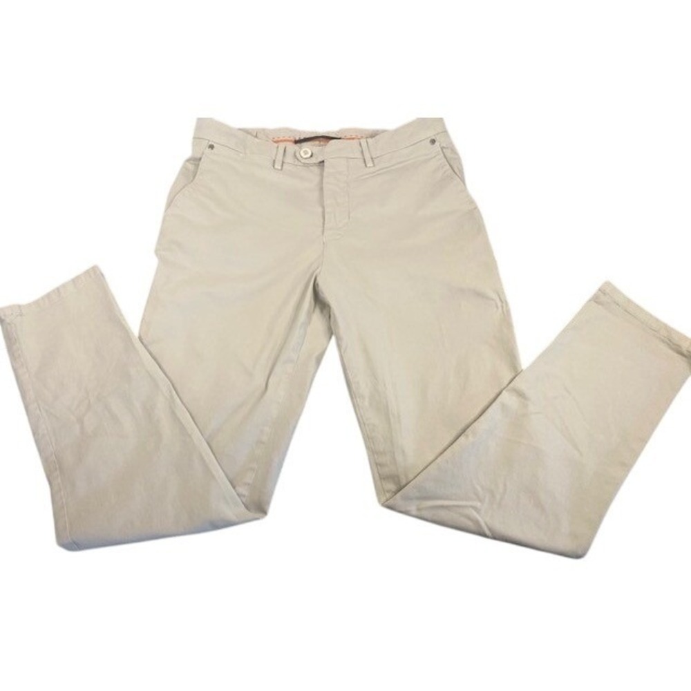 Marco Pescara Napoli Flat Front Chino Trouser Cream Men Size EU 48/US ‎ 32X30